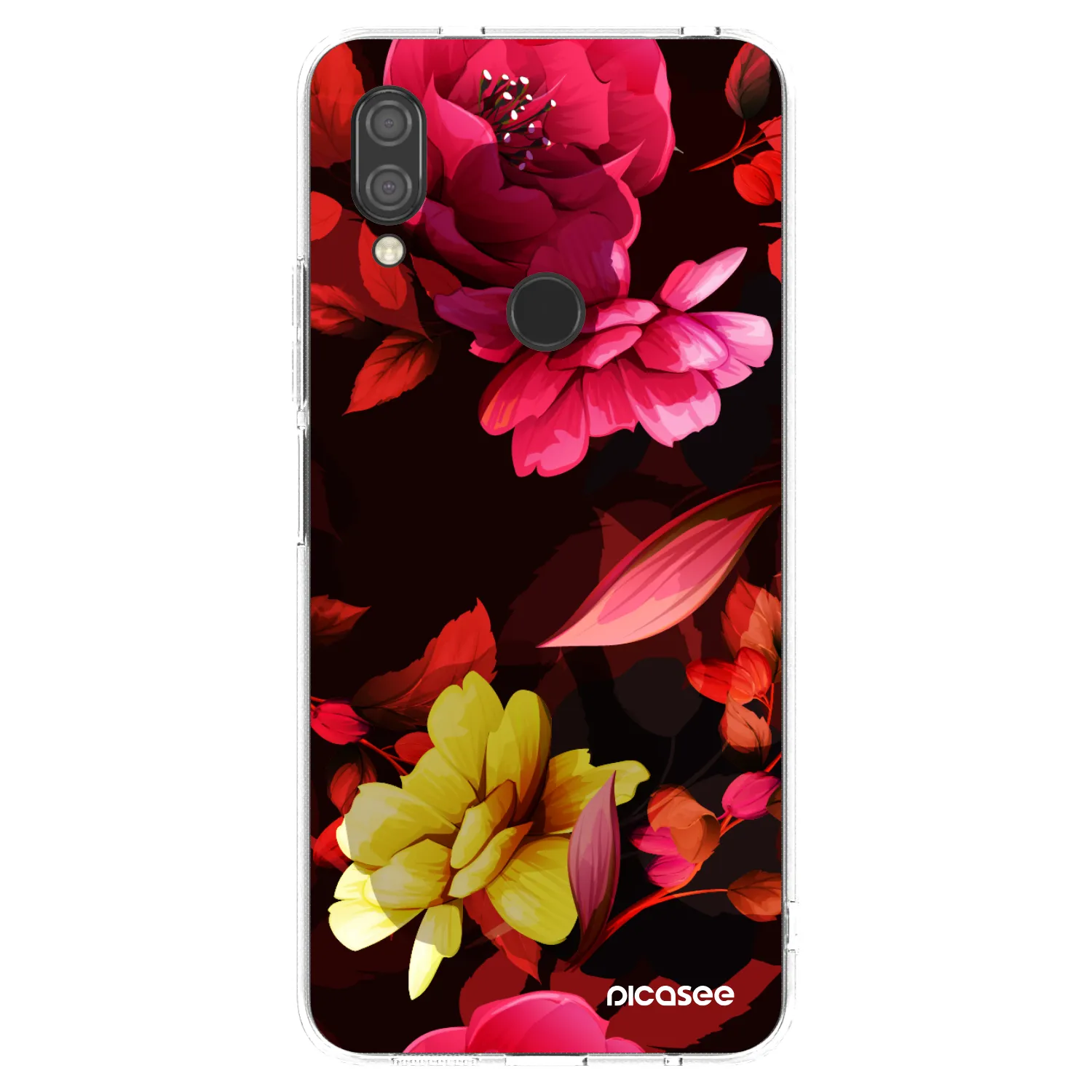 Picasee Xiaomi Redmi 7 Hülle - Transparentes Silikon - Dark Peonny