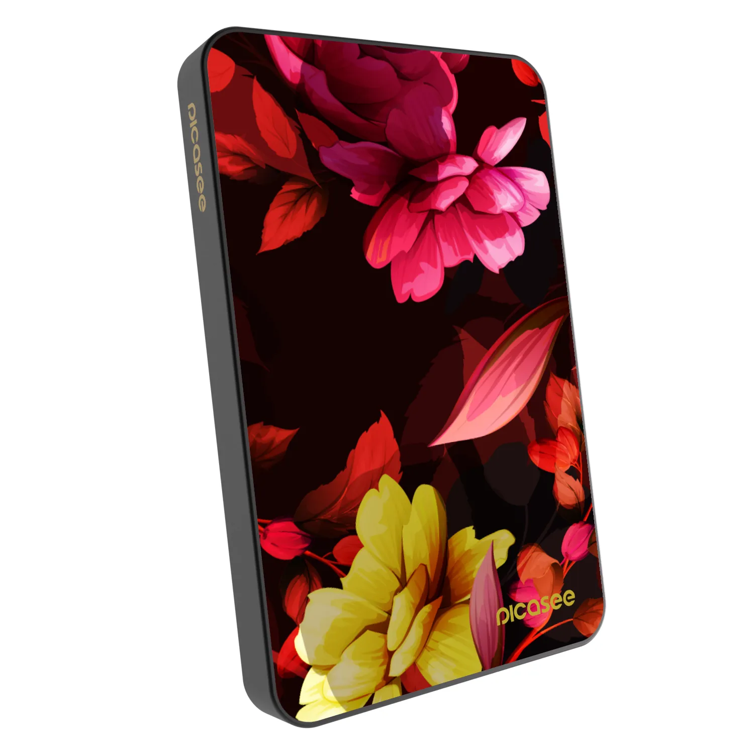 Picasee Powerbank mit MagSafe 5 000 mAh Grau - Dark Peonny