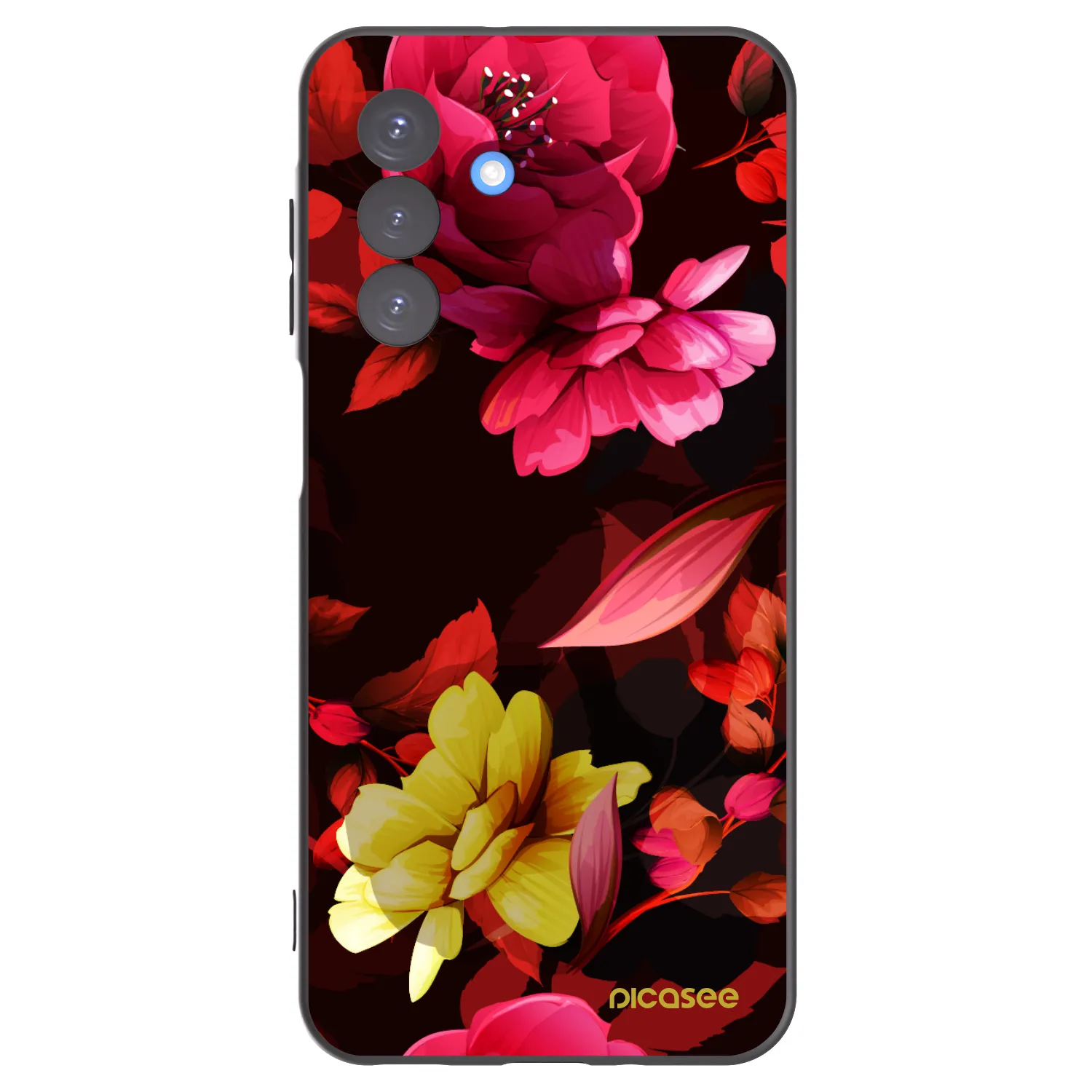 Picasee Samsung Galaxy A17 5G Hülle - Schwarzes Silikon - Dark Peonny