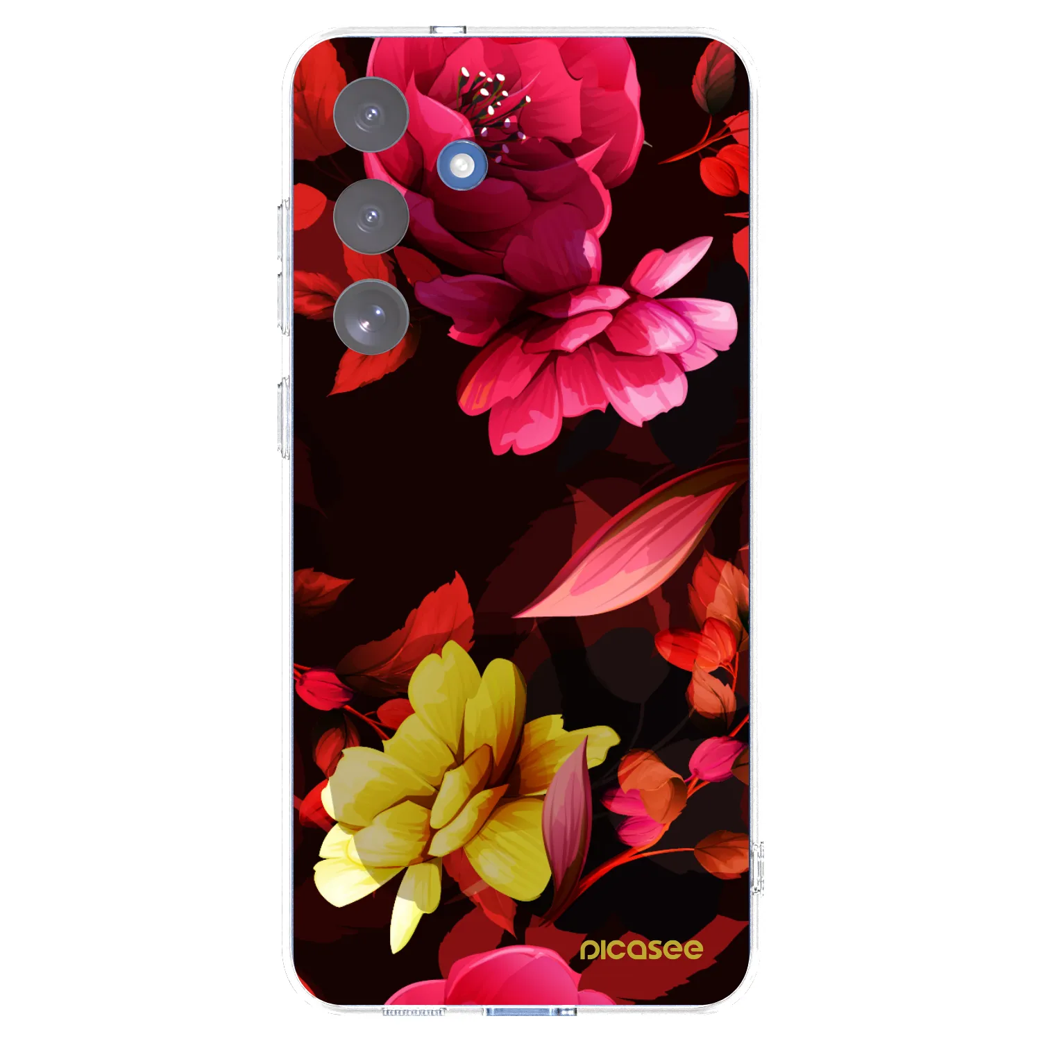 Picasee Samsung Galaxy S25 FE 5G Hülle - Transparentes Silikon - Dark Peonny