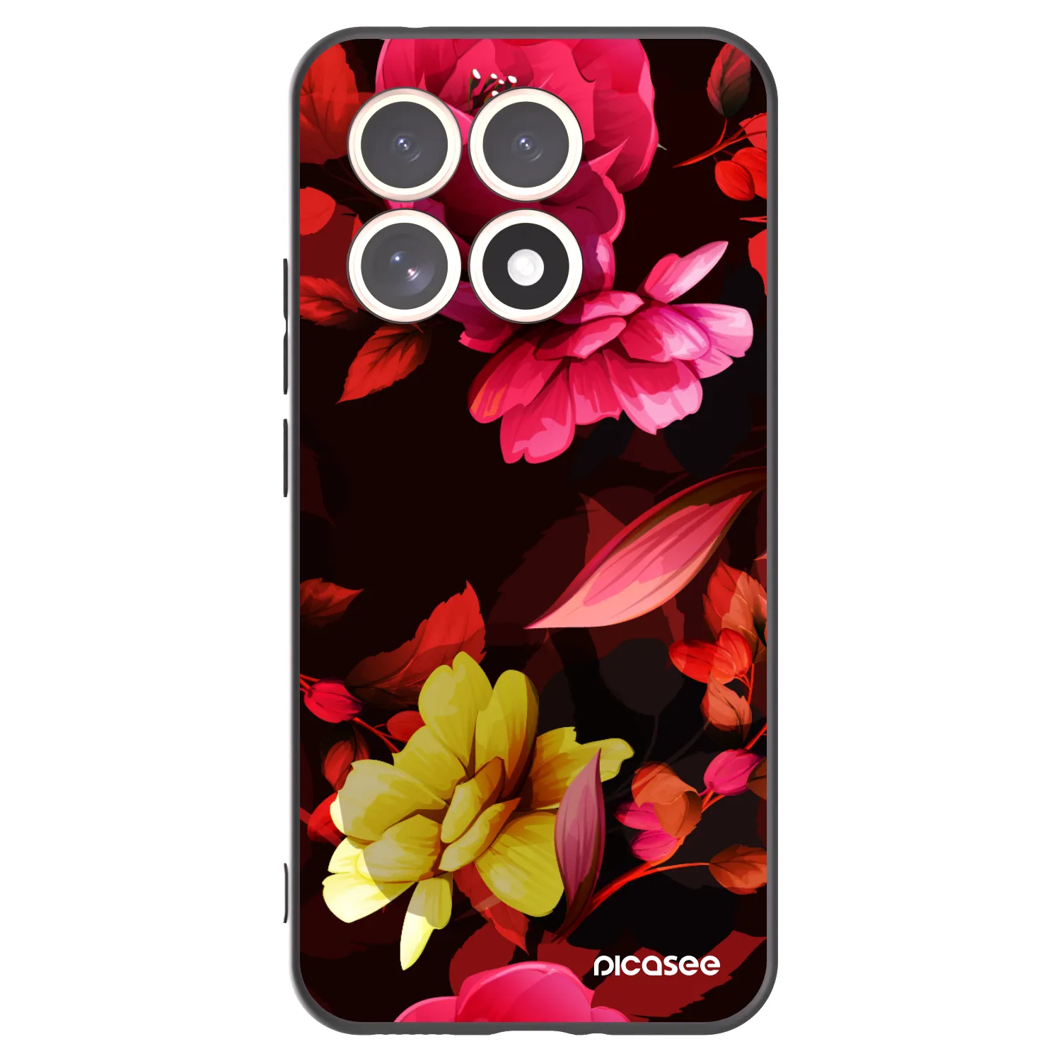 Picasee Xiaomi 15T Hülle - Schwarzes Silikon - Dark Peonny