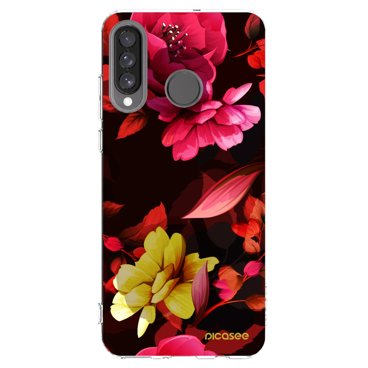 Picasee Huawei P30 Lite Hülle - Transparentes Silikon - Dark Peonny