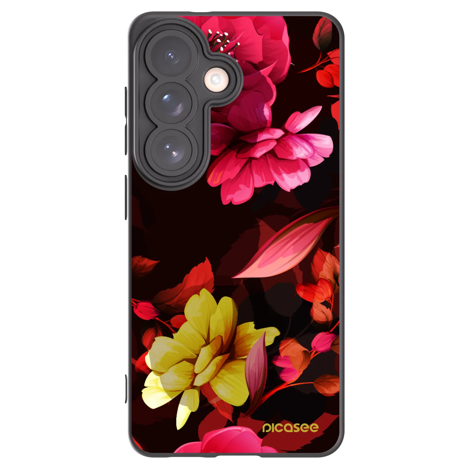 Picasee Samsung Galaxy S26 Hülle - Schwarzes Silikon - Dark Peonny