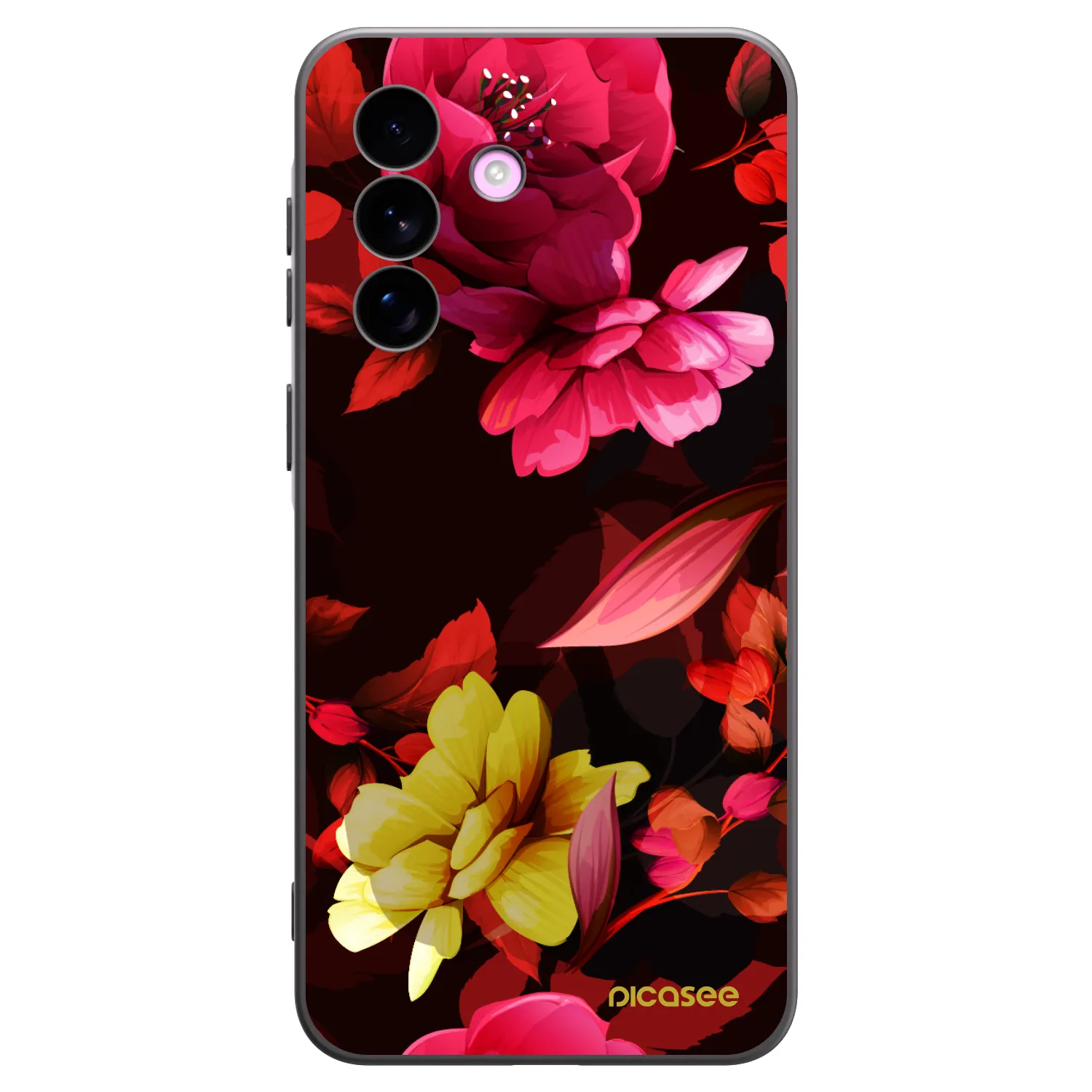 Picasee Samsung Galaxy A57 5G Hülle - Schwarzes Silikon - Dark Peonny
