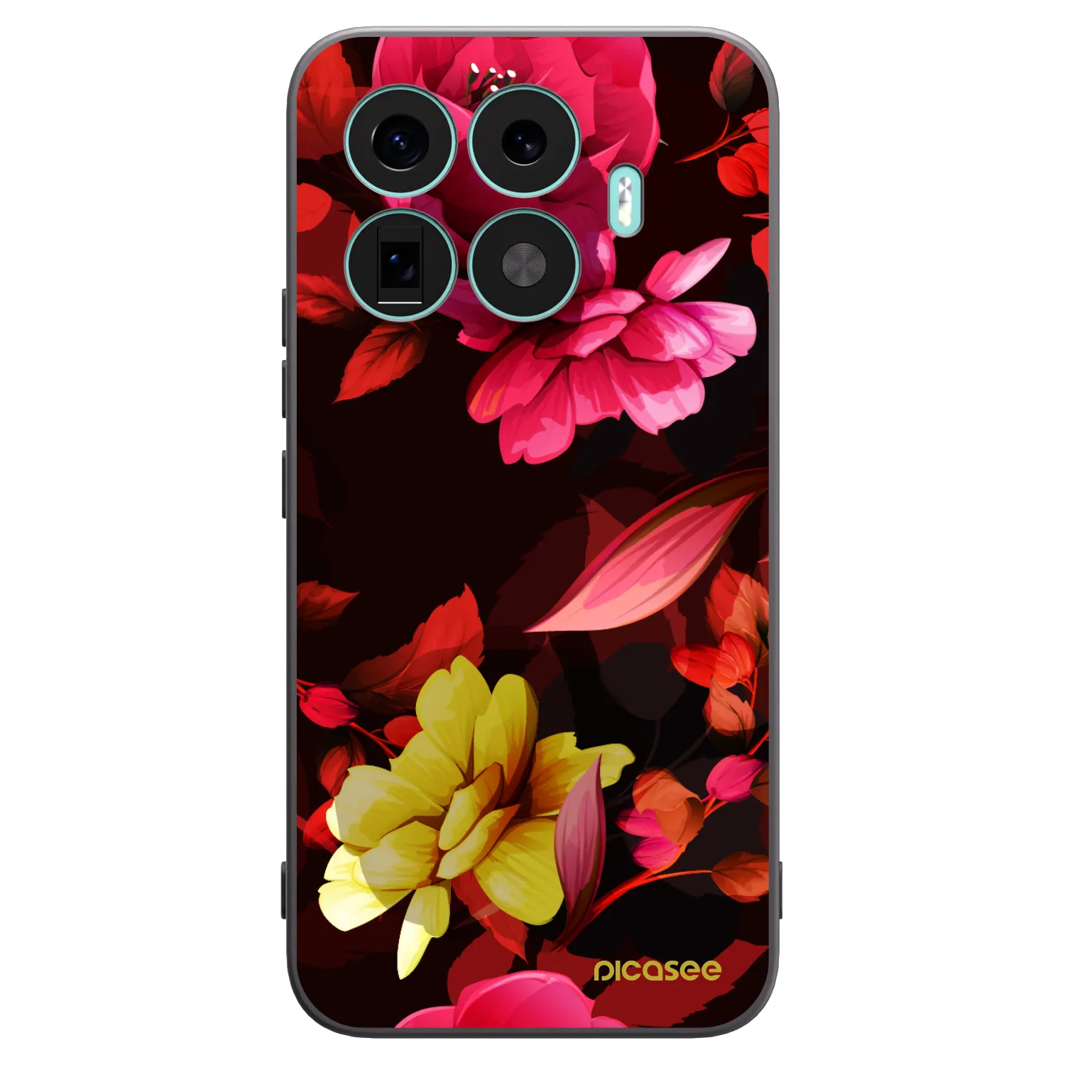Picasee Xiaomi 17T Pro Hülle - Schwarzes Silikon - Dark Peonny