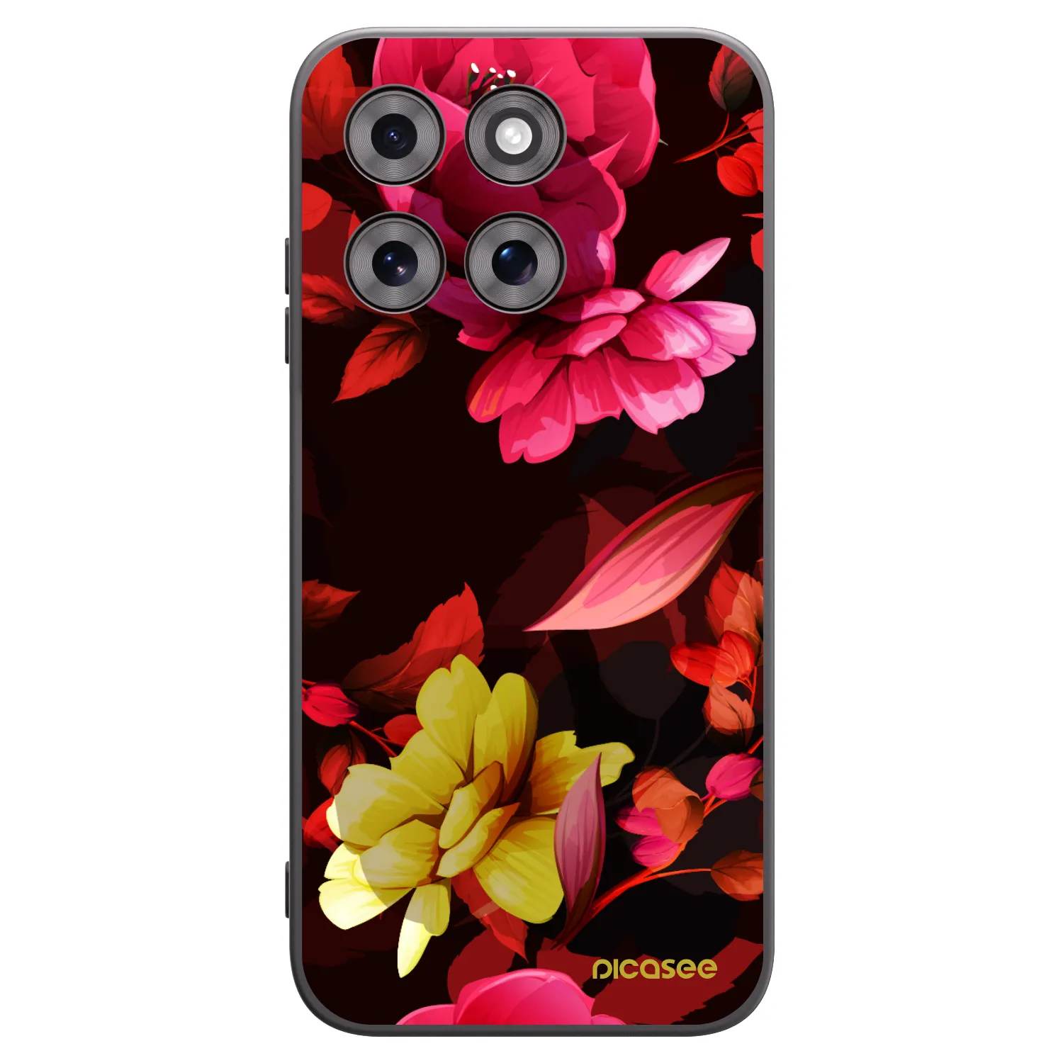 Picasee Motorola Moto G77 Hülle - Schwarzes Silikon - Dark Peonny