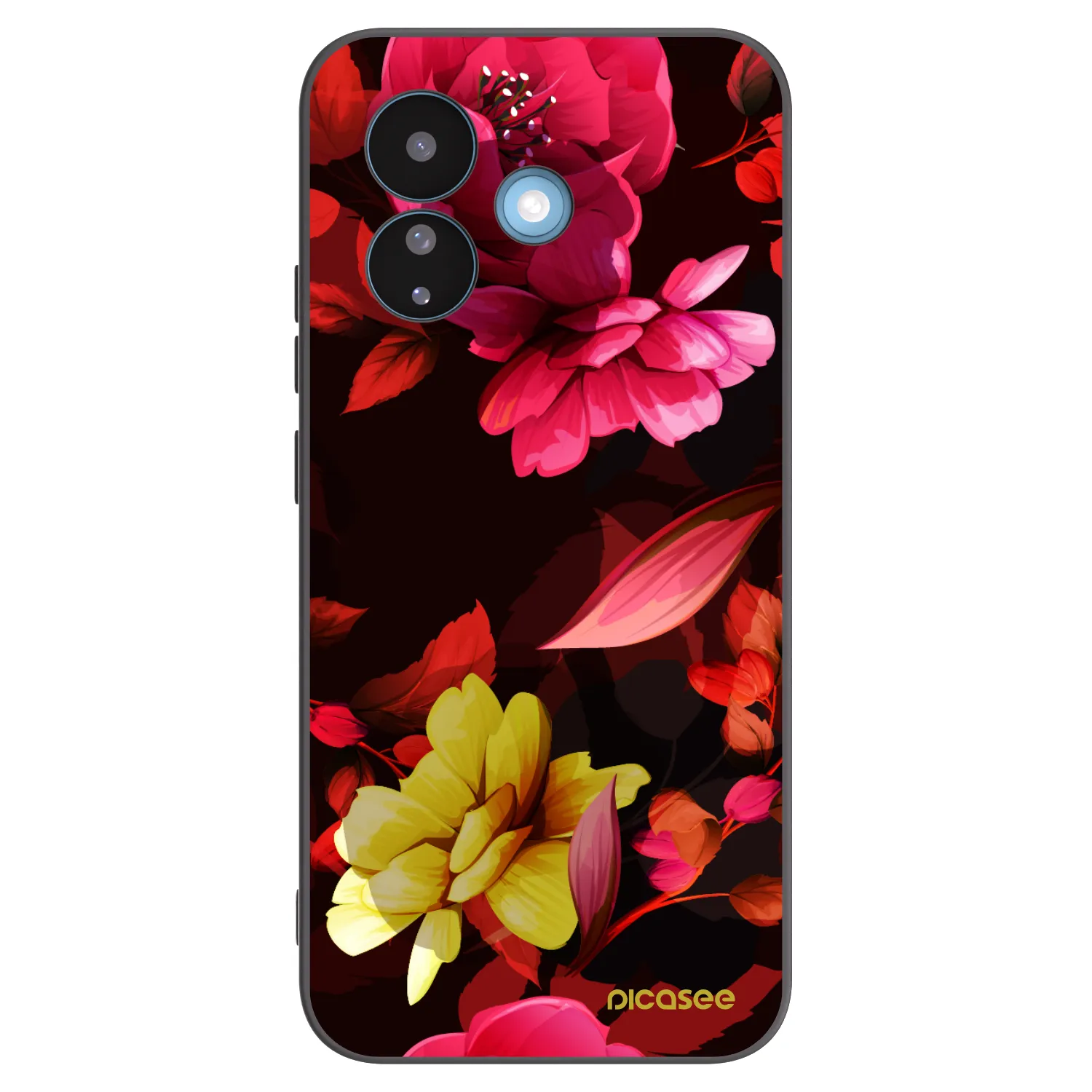 Picasee Xiaomi Redmi Note 17 Pro 5G Hülle - Schwarzes Silikon - Dark Peonny