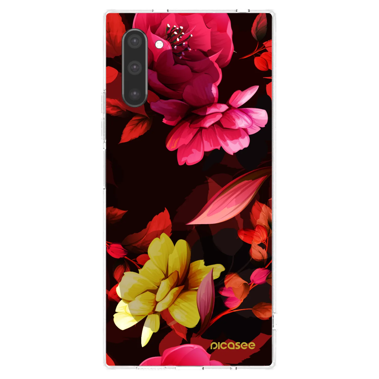 Picasee Samsung Galaxy Note 10 N970F Hülle - Transparentes Silikon - Dark Peonny