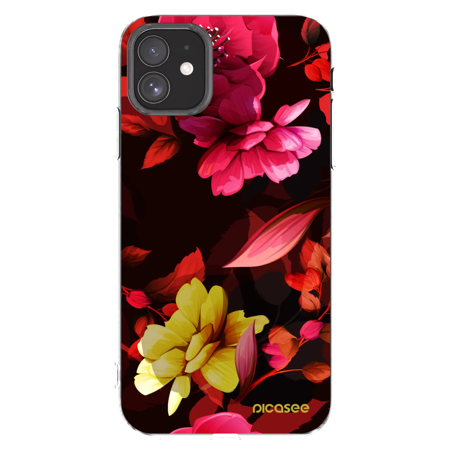 Picasee Apple iPhone 11 Hülle - Transparentes Silikon - Dark Peonny
