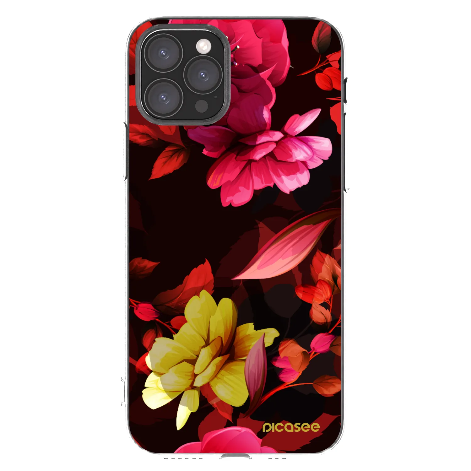 Picasee Apple iPhone 11 Pro Hülle - Transparentes Silikon - Dark Peonny