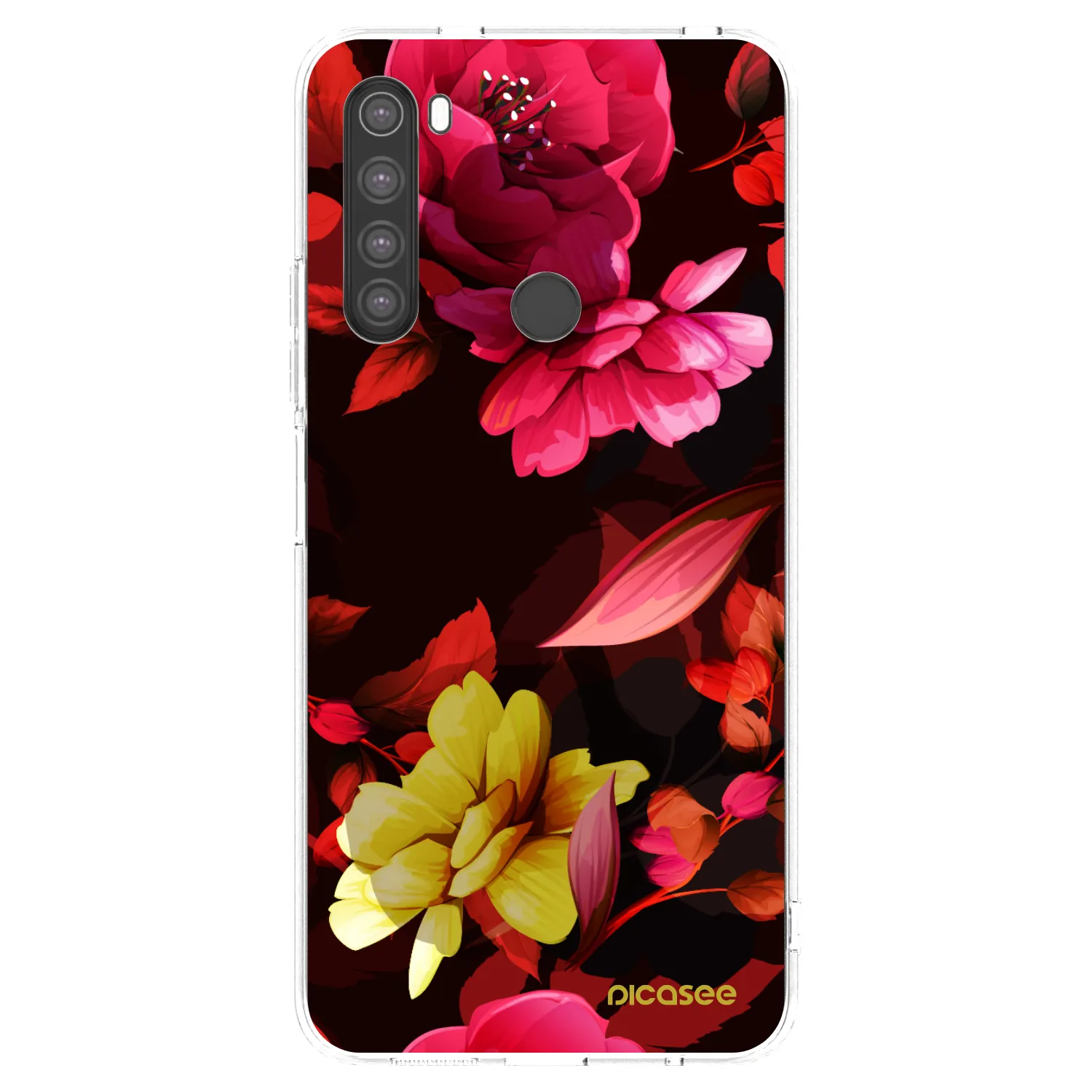 Picasee Xiaomi Redmi Note 8 Hülle - Transparentes Silikon - Dark Peonny