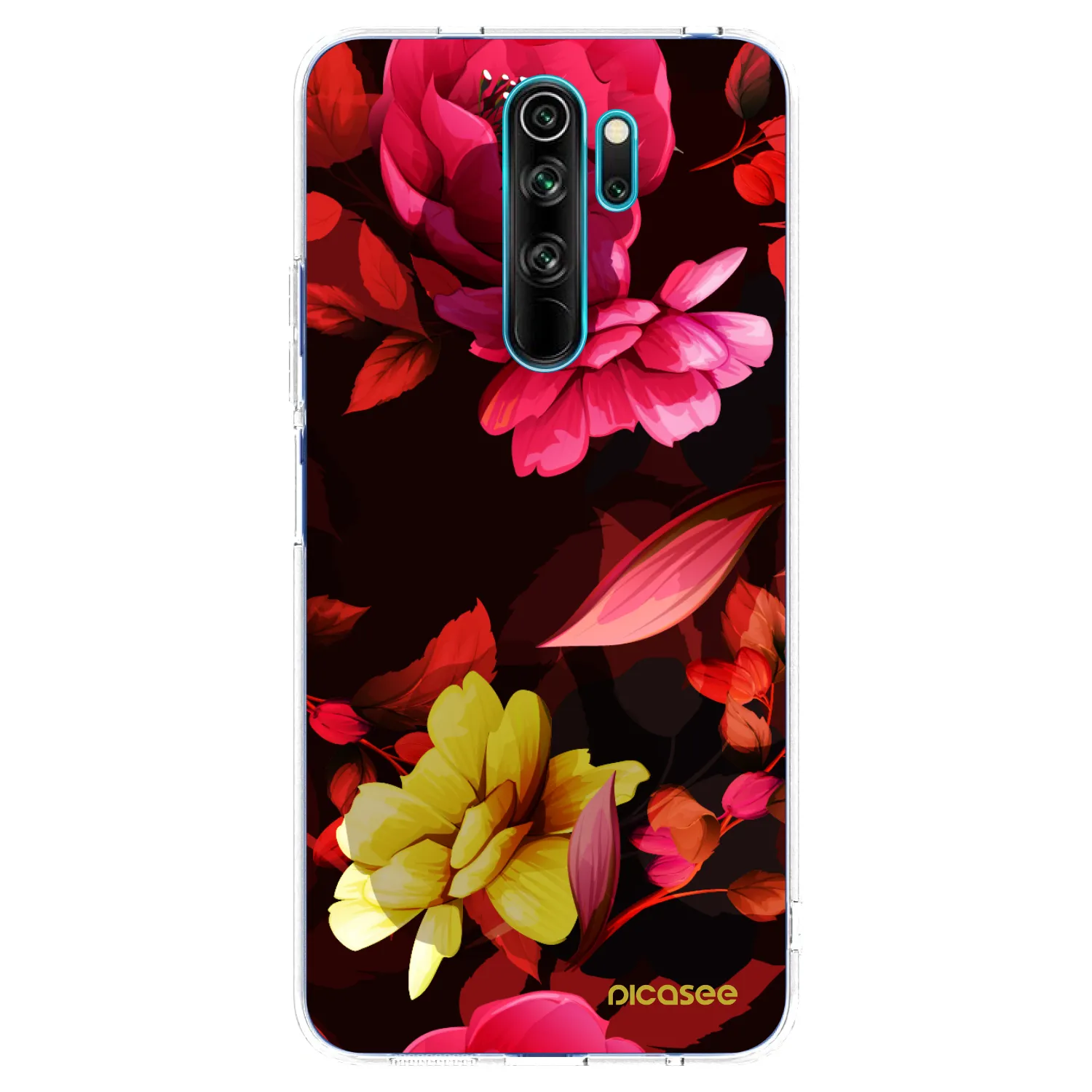Picasee Xiaomi Redmi Note 8 Pro Hülle - Transparentes Silikon - Dark Peonny
