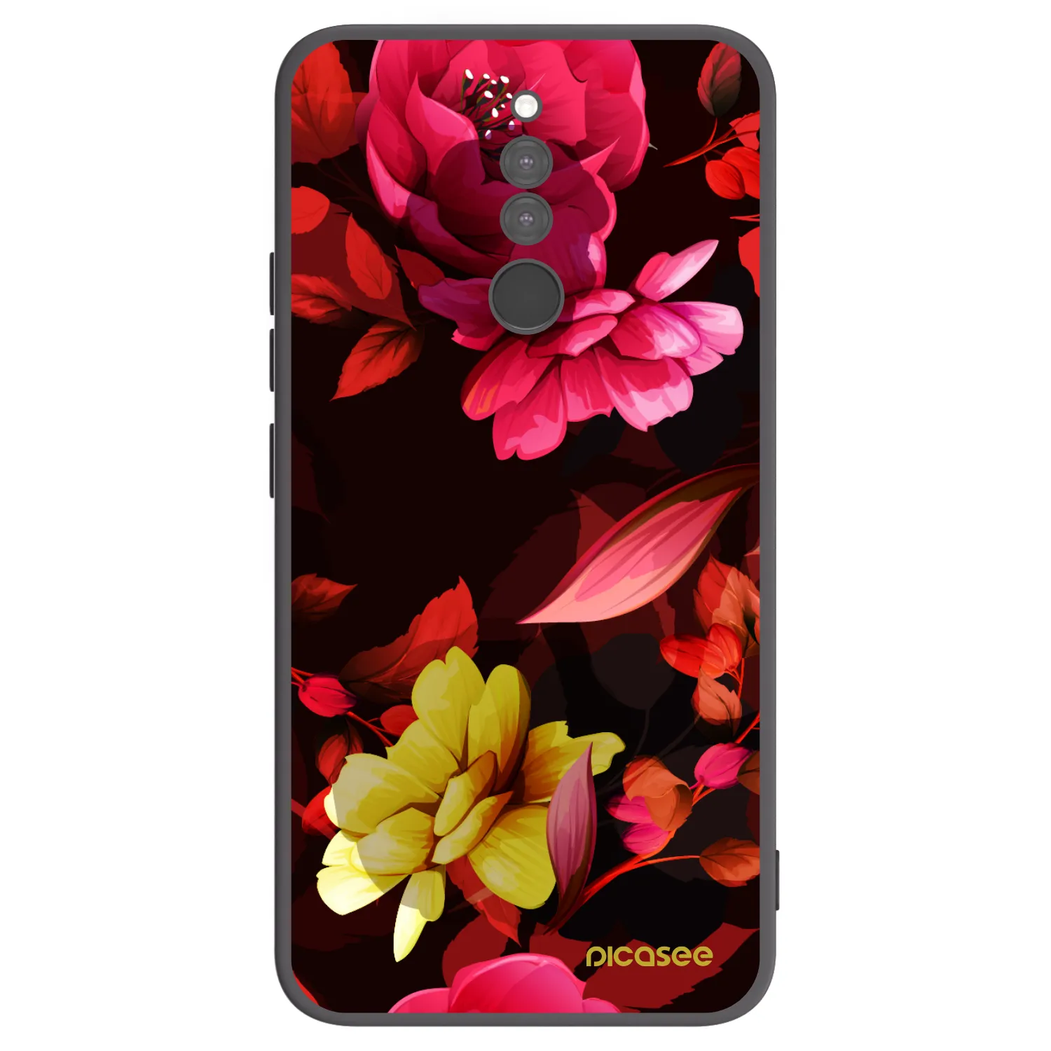 Picasee Xiaomi Redmi 8 Hülle - Schwarzes Silikon - Dark Peonny