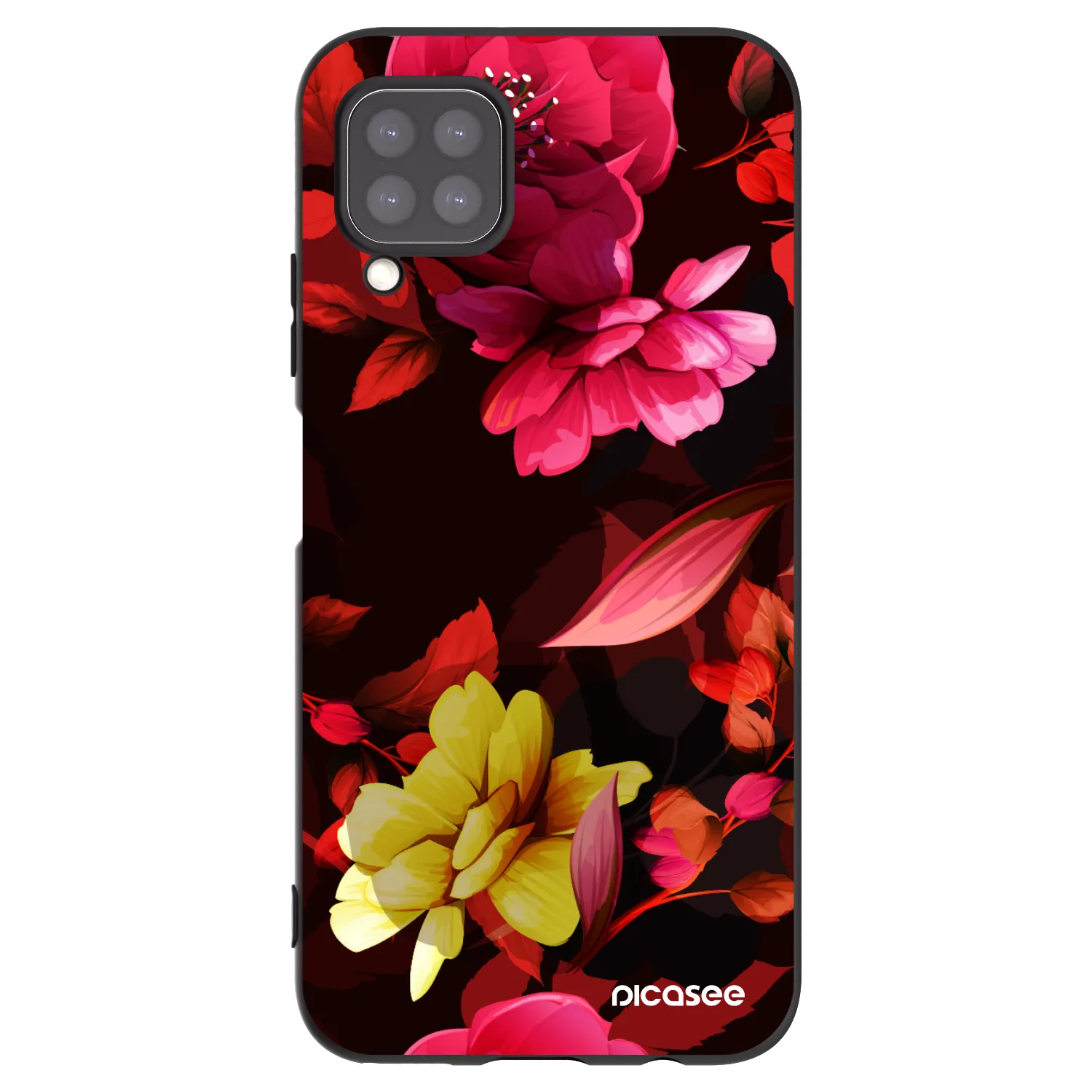 Picasee Huawei P40 Lite Hülle - Schwarzes Silikon - Dark Peonny