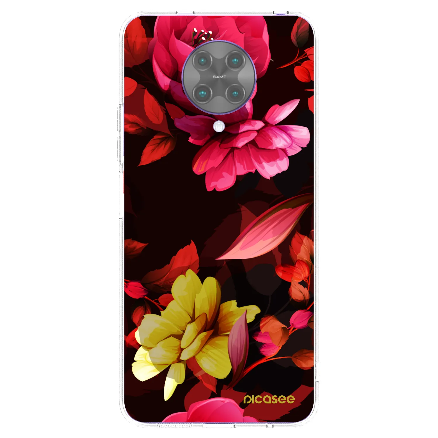 Picasee Xiaomi Poco F2 Pro Hülle - Transparentes Silikon - Dark Peonny