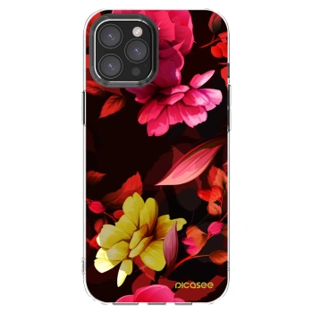Picasee Apple iPhone 12 Pro Max Hülle - Transparentes Silikon - Dark Peonny