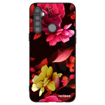 Picasee Realme 6i Hülle - Schwarzes Silikon - Dark Peonny