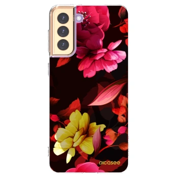 Picasee Samsung Galaxy S21+ 5G G996F Hülle - Transparentes Silikon - Dark Peonny