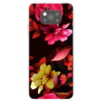 Picasee Xiaomi Poco X3 Pro Hülle - Schwarzes Silikon - Dark Peonny