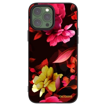 Picasee Apple iPhone 13 Pro Max Hülle - Schwarzes Silikon - Dark Peonny