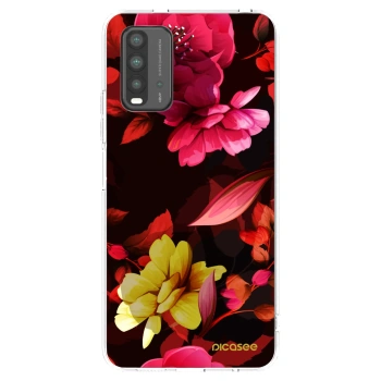 Picasee Xiaomi Redmi 9T Hülle - Transparentes Silikon - Dark Peonny