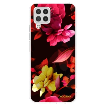Picasee Samsung Galaxy A22 A225F 4G Hülle - Transparentes Silikon - Dark Peonny