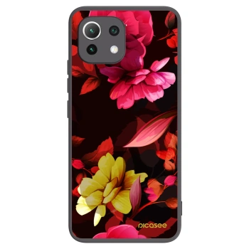 Picasee Xiaomi 11 Lite 5G NE Hülle - Schwarzes Silikon - Dark Peonny