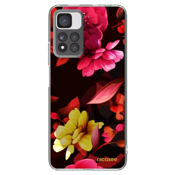 Picasee Xiaomi Redmi Note 11 Pro+ 5G Hülle - Transparentes Silikon - Dark Peonny