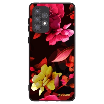 Picasee Samsung Galaxy A73 5G Hülle - Schwarzes Silikon - Dark Peonny