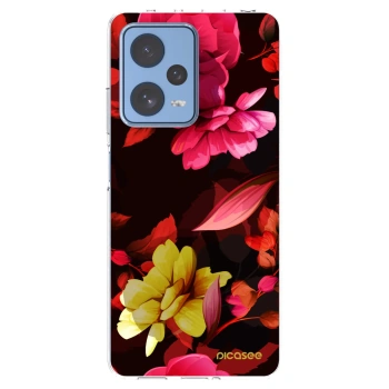 Picasee Xiaomi Redmi Note 12 Pro 5G Hülle - Transparentes Silikon - Dark Peonny