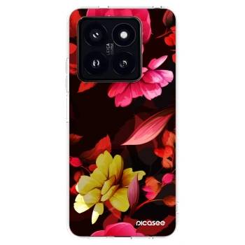 Picasee Xiaomi 14 Pro Hülle - Transparentes Silikon - Dark Peonny