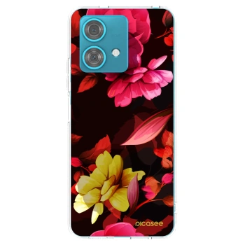 Picasee Motorola Edge 40 Neo Hülle - Transparentes Silikon - Dark Peonny