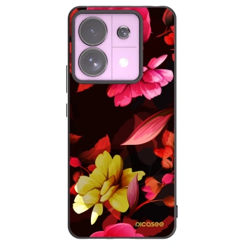 Picasee Xiaomi Redmi Note 13 Pro 5G Hülle - Schwarzes Silikon - Dark Peonny