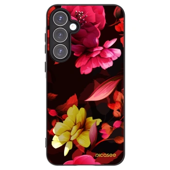Picasee Samsung Galaxy A55 5G A556B Hülle - Schwarzes Silikon - Dark Peonny