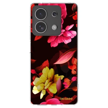 Picasee Xiaomi Redmi Note 13 4G Hülle - Transparentes Silikon - Dark Peonny