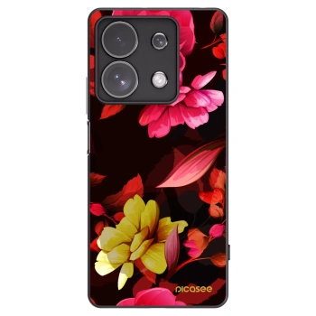 Picasee Xiaomi Redmi Note 13 Pro 4G Hülle - Schwarzes Silikon - Dark Peonny
