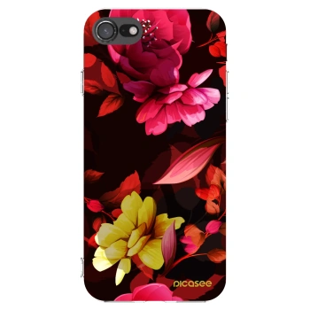 Picasee Apple iPhone 7 Hülle - Transparentes Silikon - Dark Peonny