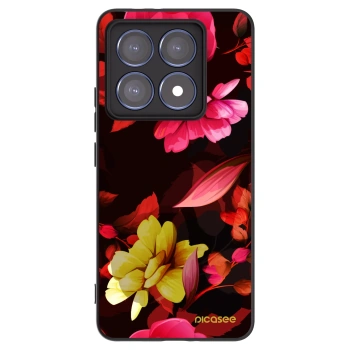 Picasee Xiaomi 14T Pro Hülle - Schwarzes Silikon - Dark Peonny