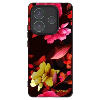 Picasee Xiaomi Redmi Note 14 5G Hülle - Schwarzes Silikon - Dark Peonny