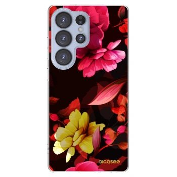 Picasee Samsung Galaxy S25 Ultra 5G Hülle - Transparentes Silikon - Dark Peonny