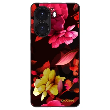 Picasee Xiaomi Poco X7 Pro 5G Hülle - Schwarzes Silikon - Dark Peonny