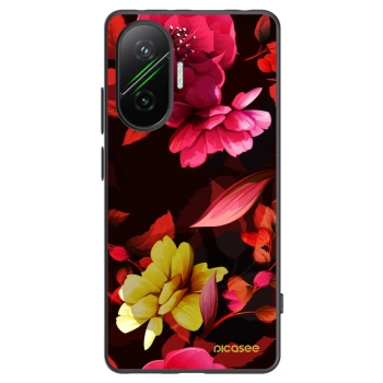 Picasee Xiaomi Poco F7 Pro 5G Hülle - Schwarzes Silikon - Dark Peonny
