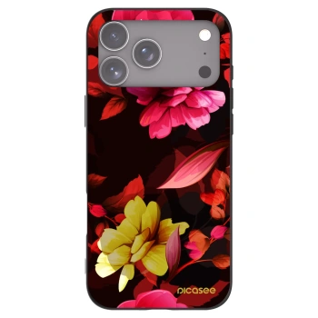 Picasee Apple iPhone 17 Pro Max Hülle - Schwarzes Silikon - Dark Peonny