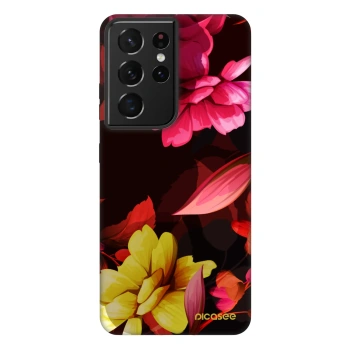 Picasee Fashion Case für Samsung Galaxy S21 Ultra 5G G998B - Dark Peonny