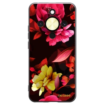 Picasee Honor Magic8 Lite 5G Hülle - Schwarzes Silikon - Dark Peonny