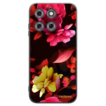Picasee Motorola Moto G77 Hülle - Schwarzes Silikon - Dark Peonny