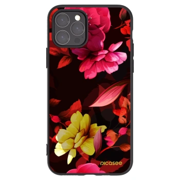 Picasee Apple iPhone 11 Pro Hülle - Schwarzes Silikon - Dark Peonny