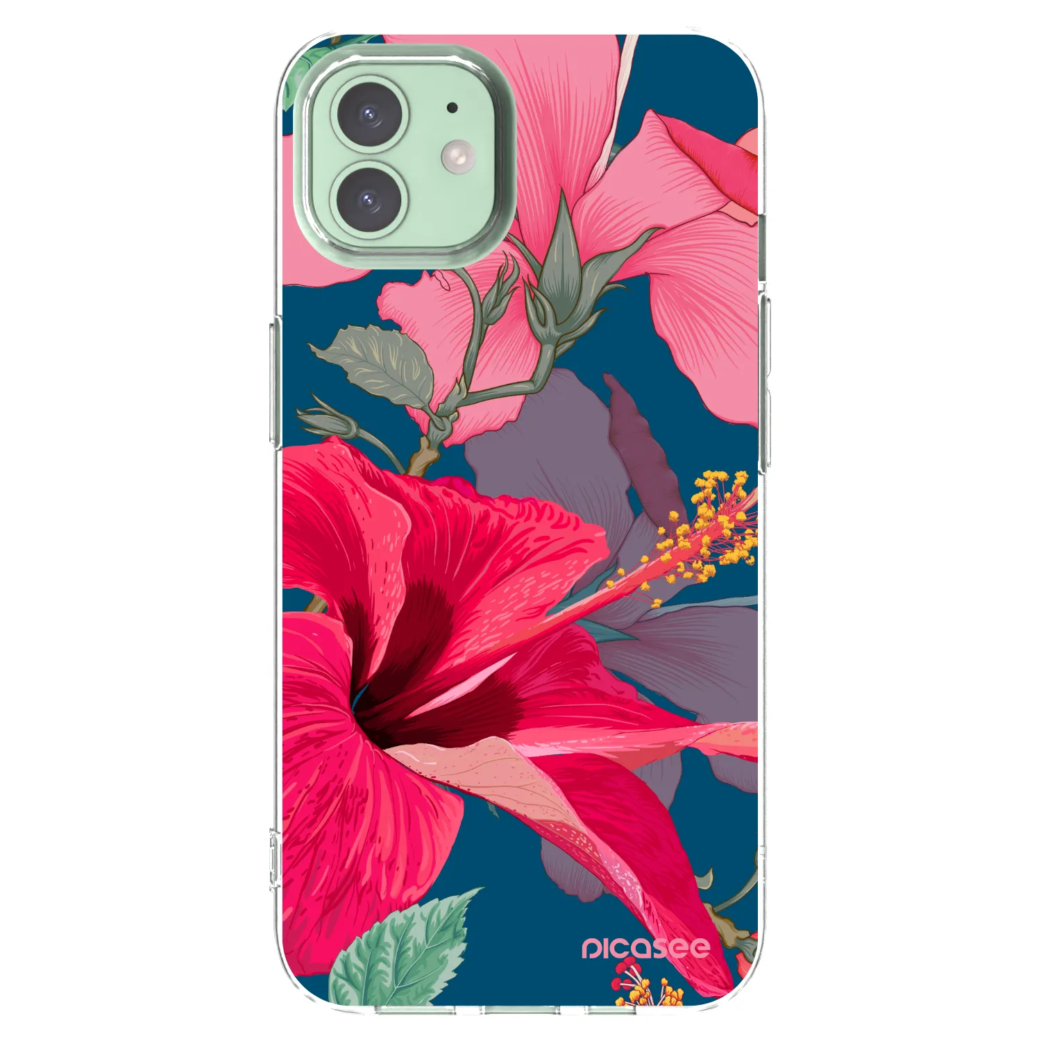 Picasee Apple iPhone 12 Hülle - Transparentes Silikon - Hibiscus