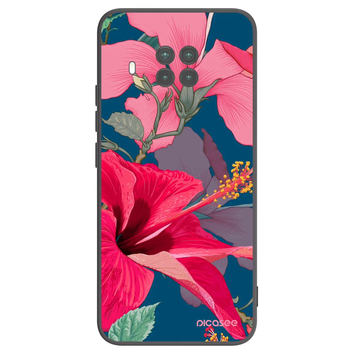 Picasee Xiaomi Mi 10T Lite Hülle - Schwarzes Silikon - Hibiscus