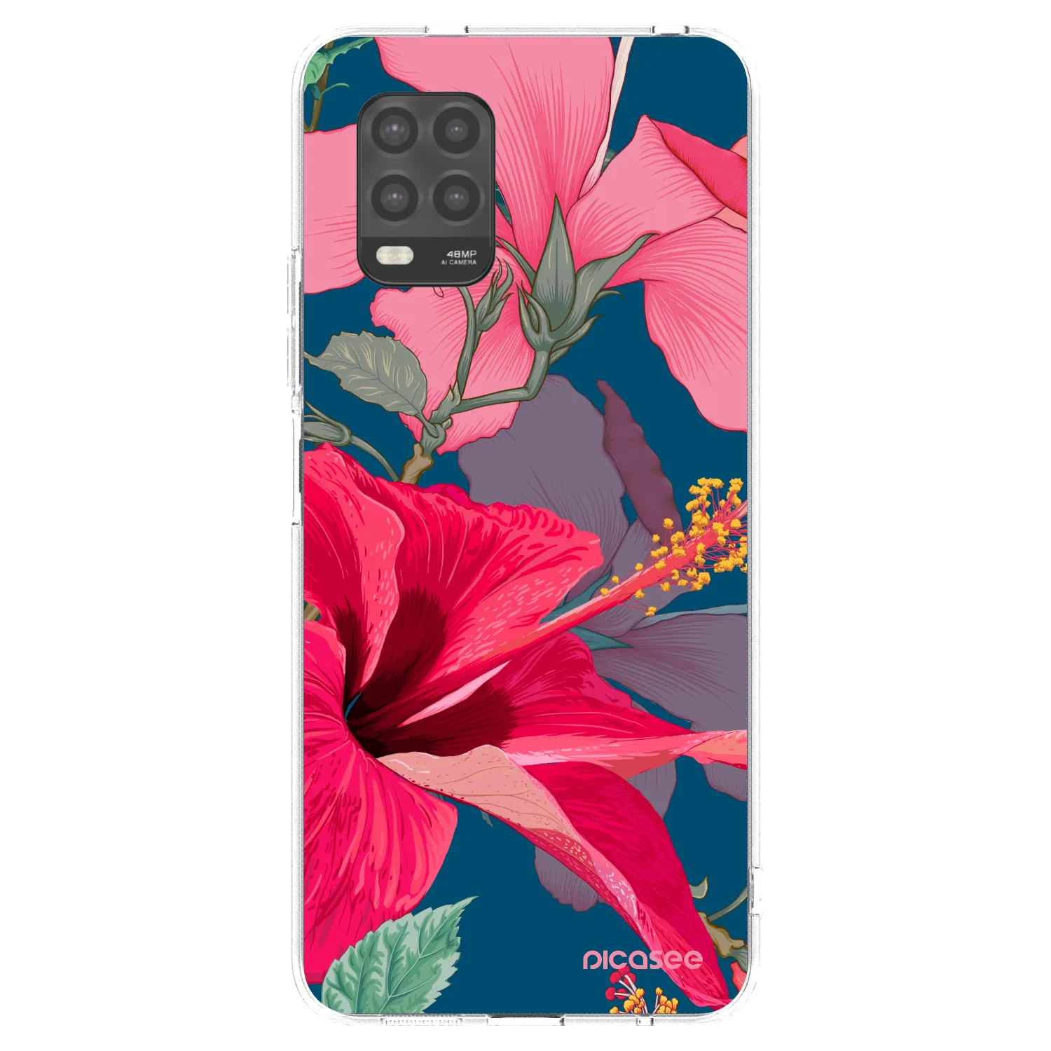 Picasee Xiaomi Mi 10 Lite Hülle - Transparentes Silikon - Hibiscus